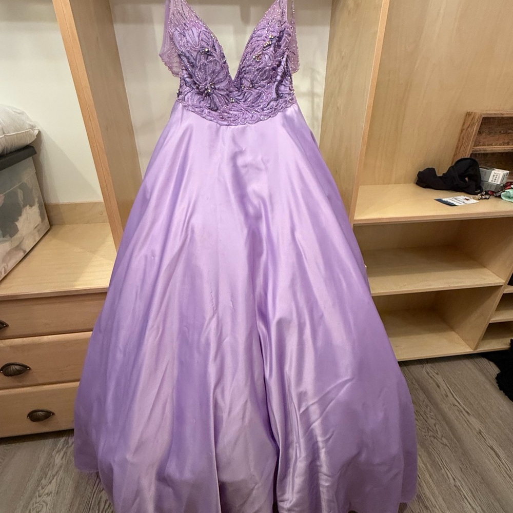 Angela & Alison Lilac Beaded Dress